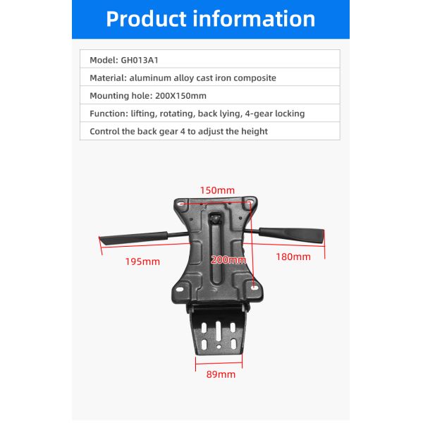BIFMA Ergonomic Office Chair Tilt Mechanism Aluminum Alloy Cast Iron Synthesis