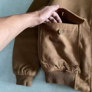 Custom Embroidery logo Zipper up Sherpa Turn-down Collar Heavyweight Jacket for