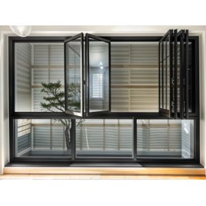 Powder Coating Folding Glass Windows Panels 5mm / 6mm Thickness