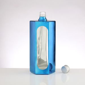 750ml Electroplated Gold Empty Glass Bottle for Spirits Vodka Gin Champagne