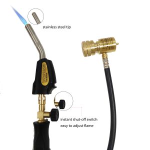 Brazing MAPP Torch Propane Turbo Heating Torch for Refrigeration HVAC Black