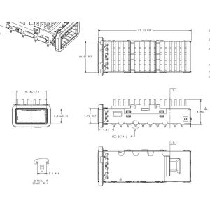 2170753-2 TE QSFP28 Cage Assembly With Heat Sink 28 Gb/s