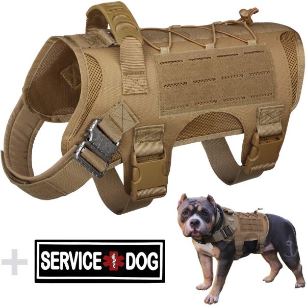 Tactical Nylon Dog Harness Dog Training Hunting Vest Easy Control For Small Medium Size