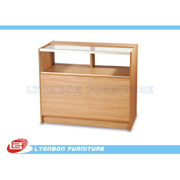 ODM MDF One - Third Vision Cash Register Counter Ample Storage With Adjustable