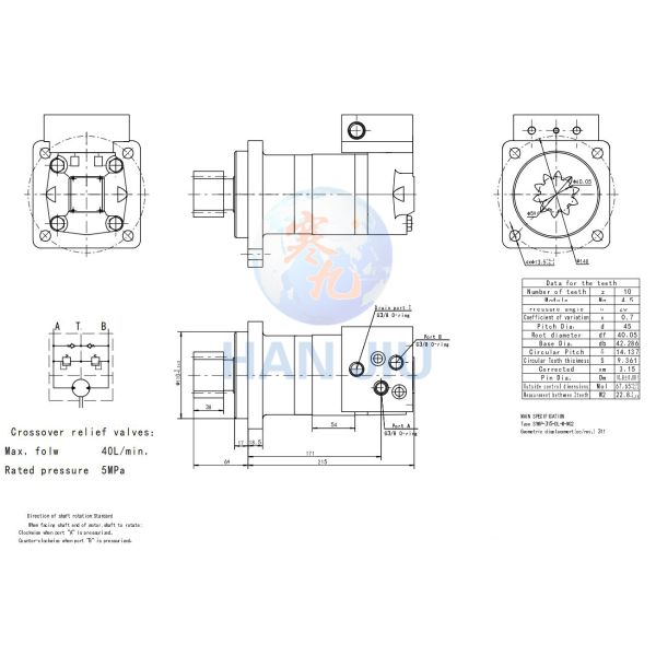 OMSH230 OMS230H 151F0375 Hydraulic Drive Motor Excavator Hydraulic Motor Speed Control