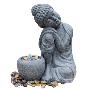 Hand Holding Face To Have A Rest Buddha Water Fountain For Garden And Home