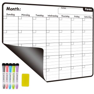 China Magnetic Dry Erase Monthly Fridge Calendar White Black For Refrigerator on sale