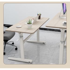 Home Office Custom White Wooden Manual Desk Lift Up Coffee Table with Hand Crank
