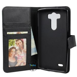 Protective pu leather wallet Cover Case +TPU case for LG G3
