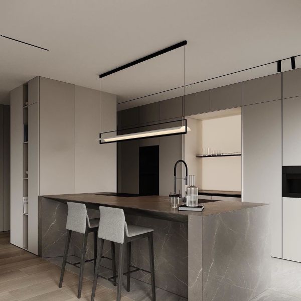 Custom Modern Complete Island Kitchen Furniture White PVC Wood Cabinet Sets Glass Door for Villa Project MDF Carcase