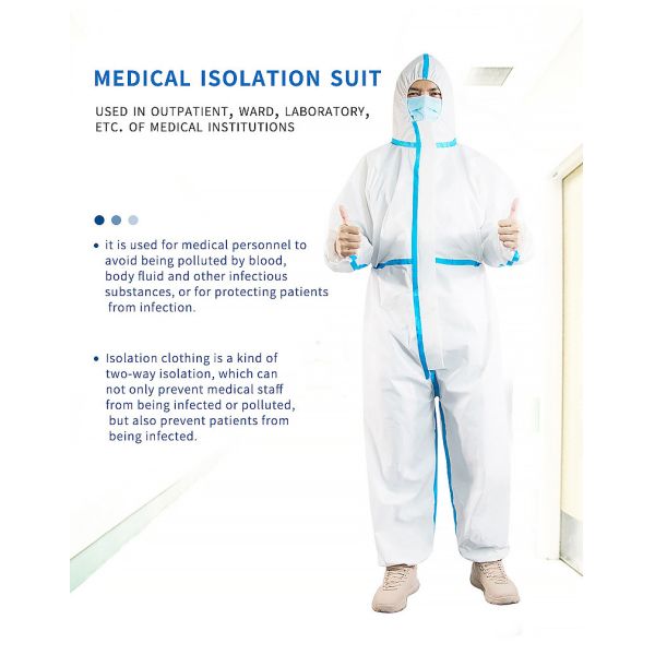 EN1186 SMS PP Painters Disposable Protective Jumpsuit Disposable Isolation Coveralls