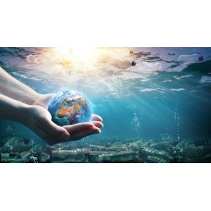 ocean bound plastic bottles recycled PEACH SKIN 75D Recycled polyester fabric