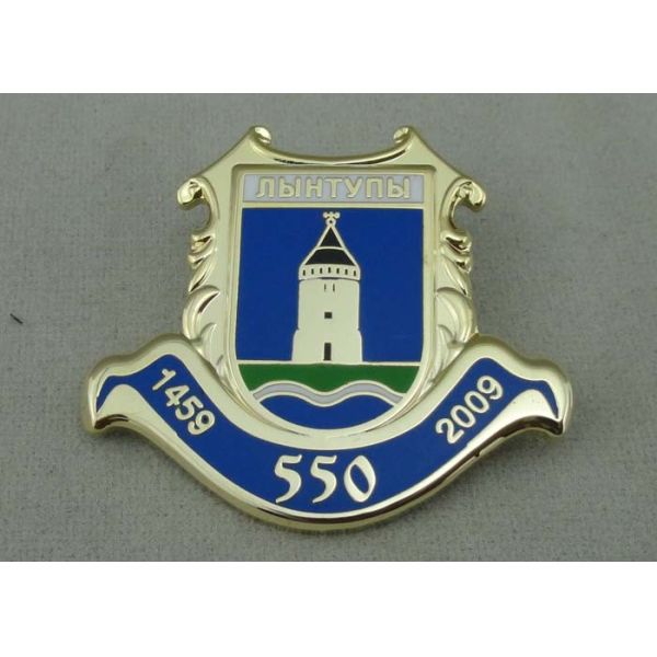 Quality Custom Police Enamel Lapel Pin With Brooch Gold Plating / Brass wholesale