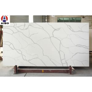 White Grey Vein Quartz Countertop Slabs 18mm 20mm 30mm Calacatta