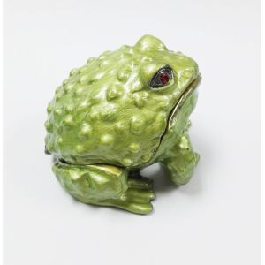 Hot sale Frog Enamel trinket box metal pewter Frog Trinket Box