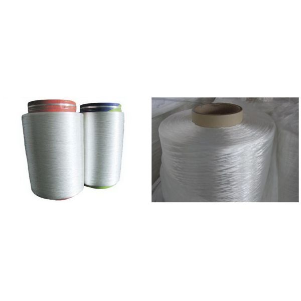 Bleached White Polyester High Tenacity Yarn , 100% Polyester Spun Yarn 1500D