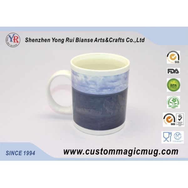 Magnesia Porcelain Partial Temperature Change Mug , Beautiful Advertising Mugs
