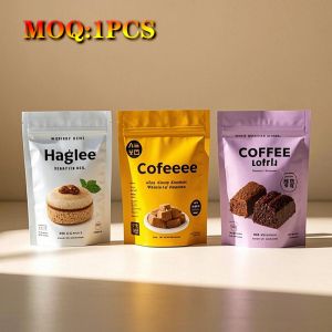 Resealable Child Resistant Logo Soft Touch Doypack Smell Proof Ziplock Edible