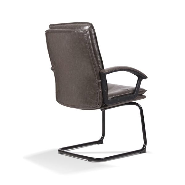 Executive Ergonomic Leather Office Swivel Chairs Brown Functional Fixed Armrest BIFMA