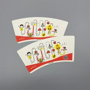Customizable Paper Cup Fan made from food grade wood pulp paper and PE coating