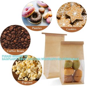 Bakery Bags With Window, Resealable Tin Tie Tab Lock Bread Storage Bags, Front