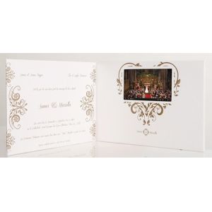 Wedding Video Invitation Card with magnetic button , Full colors digital video