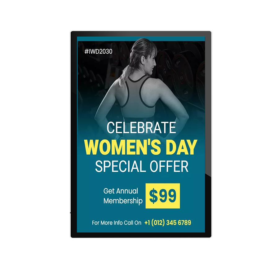 23.6 Inch Android-Based Wall Mounted Cloud Content Management Animation Digital