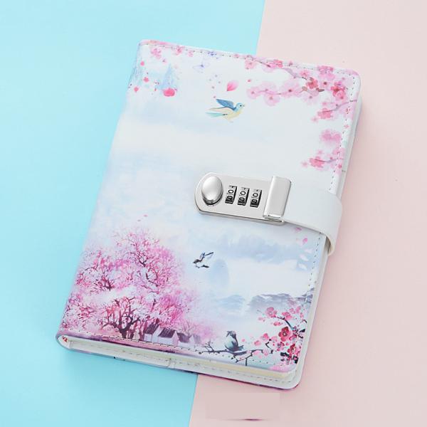 Custom Personal Diary With Lock Code Thick Notepad Leather Office School