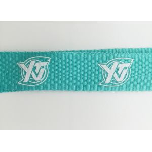 Custom Recycled Lanyards , White Logo Event Staff Lanyards Printing