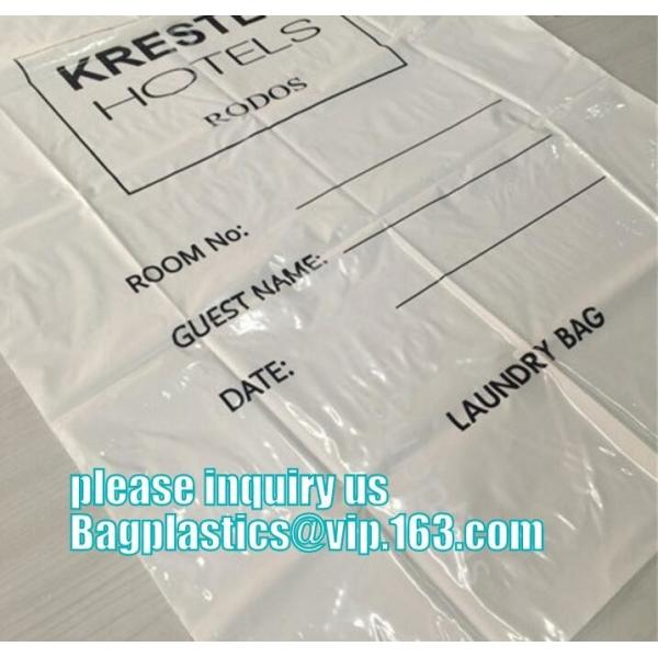Quality custom logo printed dry cleaning plastic transparent garment bags for dresses,commercial clear pe ldpe poly hotel laundr wholesale