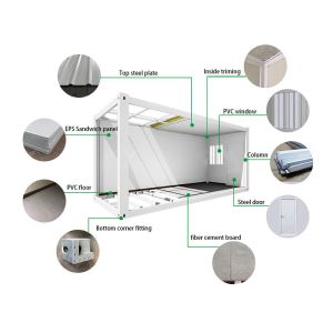 Warehouse 40ft Flat Pack Shipping Container Office With Q235 / Q345 Light Steel