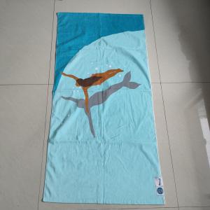 China wholesale  100% cotton  animal print beach towel custom print kids ocean animal cartoon beach towel on sale