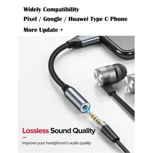 High Compatible DAC Braided Headphone USB Type C to 3.5mm Audio Adapter for