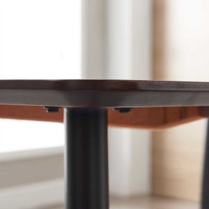 L55.125" H29.9" Wood Veneer Dining Table Iron Legs Simple Rectangular Dining