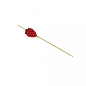 Cheap Strawberry Shaped Beaded Bamboo Food Picks Cocktail Skewers 100pcs/Pack for sale
