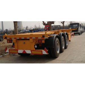 13000 Mm Length Flatbed Semi Trailers / Container Trailer Mechanical Suspension