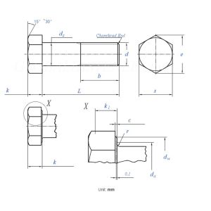 DIN 931 Hexagon Head Bolts Partially Threaded Hex Cap Screw