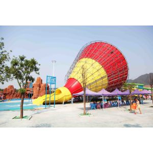 Adult Fiberglass Water Slides 16m Height 4 Persons / Time 42*60m Floor Space for