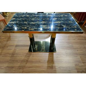 China Smooth Hand Feeling 130*80*74cm Stainless Steel Dining Table on sale