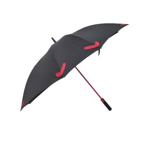 Square Shape 8 Ribs Storm Proof Umbrella With Reflective Logo Print And