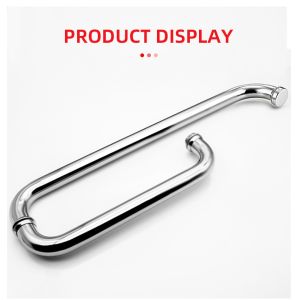 TK-C040 Round Stainless Steel Shower Room Glass Push Pull Handle with Polish