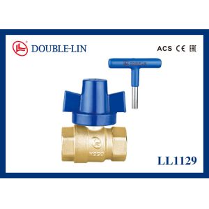 PTFE Seat 1/2 Lockable Brass Ball Valves 25 Bar ISO228 Thread
