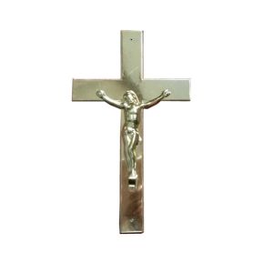 Silver Color Plastic Jesus Coffin Crucifix Size 24 × 14 Cm For Funeral Casket