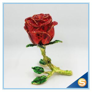 Beautiful Rose Shape Trinket Box High Class Crystal Trinket Box SCJ381