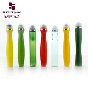 Cheap SRS8448-20ml Bulk Price Green Roller Bottle Eye Massager Roll on Packaging 20ML PETG Cylinder Container for sale