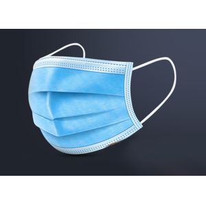 China Flu - Proof Disposable Ear Hook Medical Mask Blue And White Smooth Breathing on sale