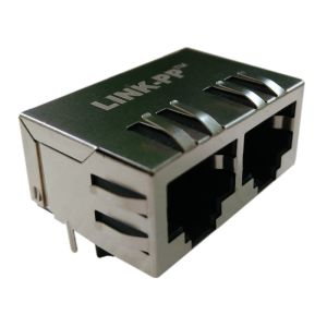 Erni 203218 MOD JACK MJIM 8C10T 1X2 INTEGRATED MAGNETICS Rj45 Dual Port jack