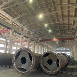 220KV Single Loop Polygonal Pole Electric Angle Turn Steel Poles 345Mpa