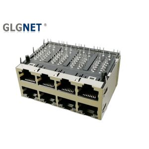 Multiple Ports 1G RJ45 Modular Jack 2x4 POE RJ45 Connectors With Bi Colored LED