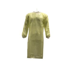 PE+PP 50GSM Yellow Breathable Anti Static Disposable Medical Clothing With Rib